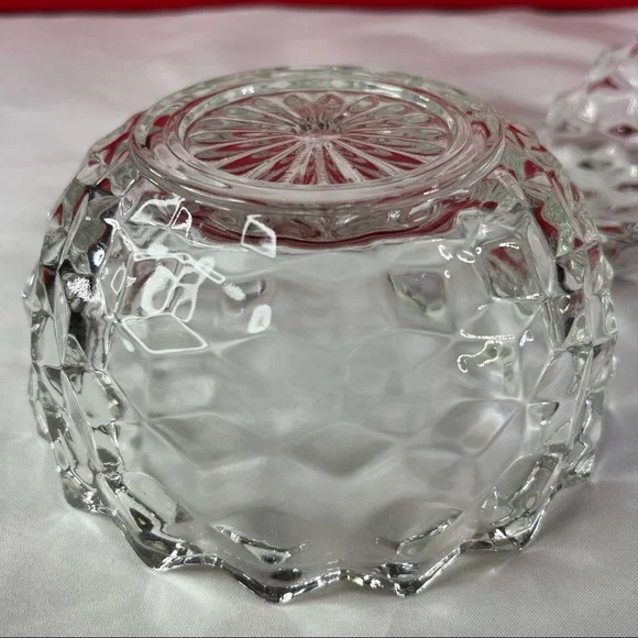 VINTAGE CLEAR FOSTORIA AMERICAN GLASS COVERED CANDY DISH BOWL - Picture 7 of 8